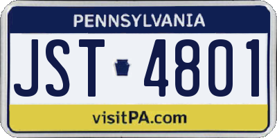 PA license plate JST4801