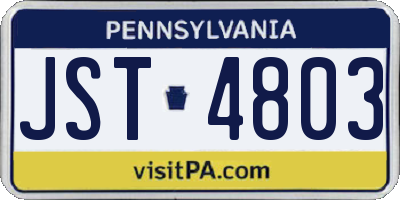PA license plate JST4803