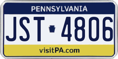 PA license plate JST4806