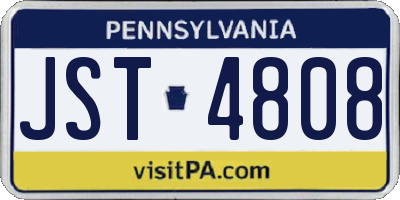 PA license plate JST4808