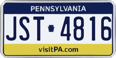 PA license plate JST4816
