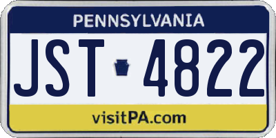 PA license plate JST4822