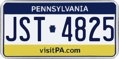 PA license plate JST4825