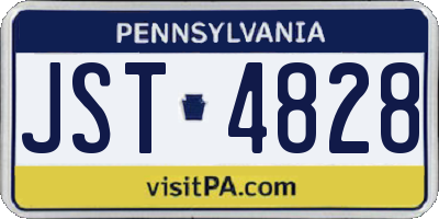 PA license plate JST4828