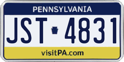 PA license plate JST4831