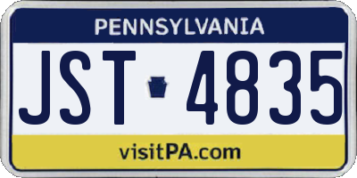 PA license plate JST4835