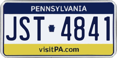 PA license plate JST4841