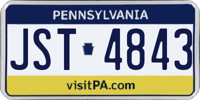 PA license plate JST4843