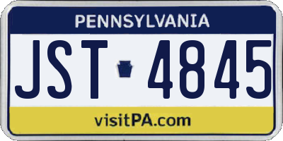 PA license plate JST4845