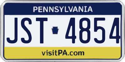 PA license plate JST4854