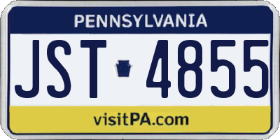PA license plate JST4855