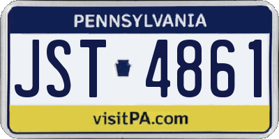 PA license plate JST4861