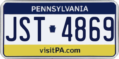 PA license plate JST4869