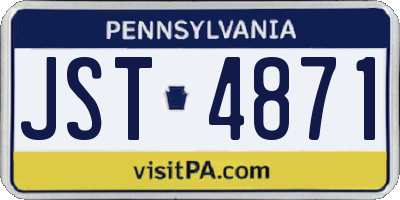 PA license plate JST4871