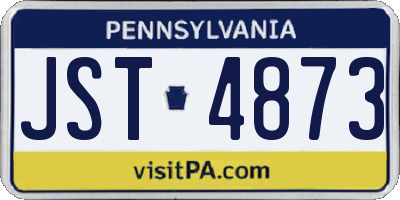 PA license plate JST4873