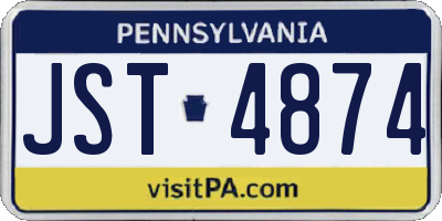 PA license plate JST4874