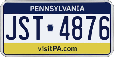 PA license plate JST4876
