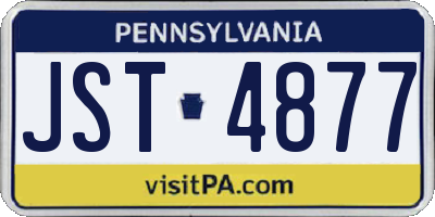 PA license plate JST4877