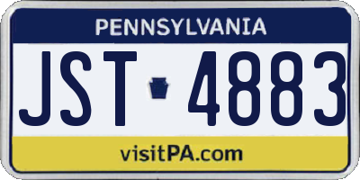 PA license plate JST4883