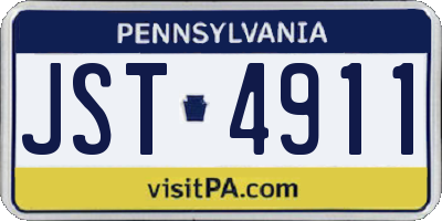 PA license plate JST4911