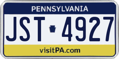 PA license plate JST4927