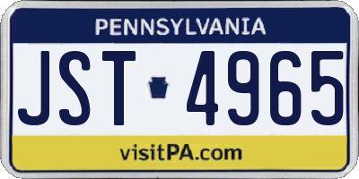 PA license plate JST4965