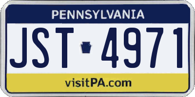 PA license plate JST4971