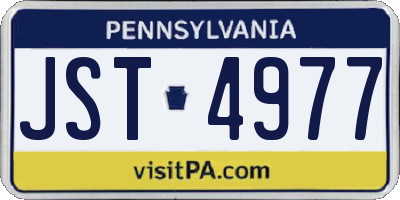 PA license plate JST4977