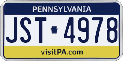 PA license plate JST4978