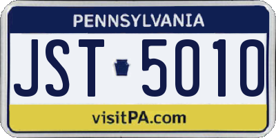 PA license plate JST5010