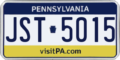 PA license plate JST5015
