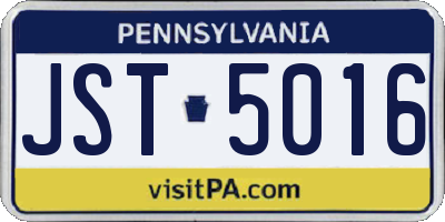 PA license plate JST5016