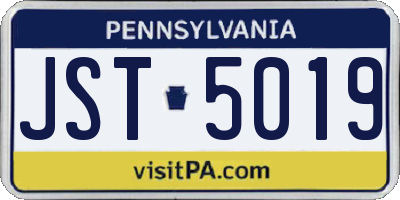PA license plate JST5019