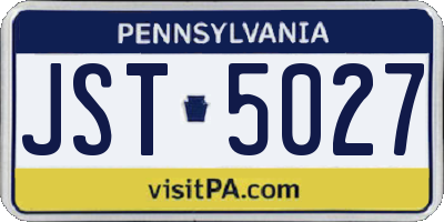 PA license plate JST5027