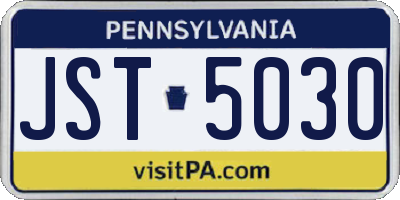 PA license plate JST5030