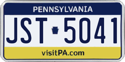 PA license plate JST5041