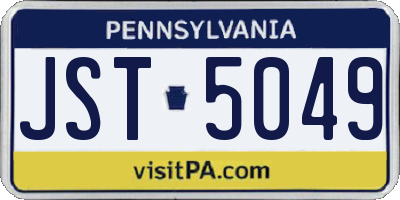 PA license plate JST5049