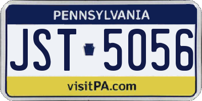 PA license plate JST5056