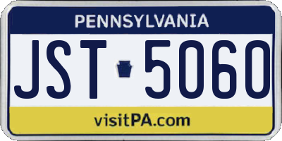 PA license plate JST5060
