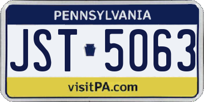 PA license plate JST5063