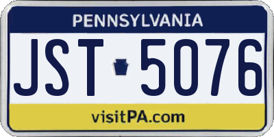 PA license plate JST5076