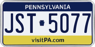 PA license plate JST5077