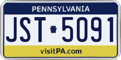PA license plate JST5091