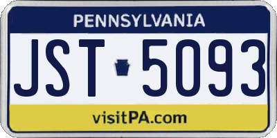 PA license plate JST5093