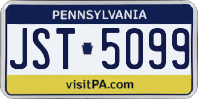 PA license plate JST5099
