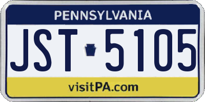 PA license plate JST5105