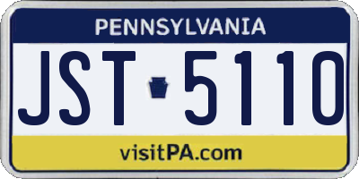 PA license plate JST5110