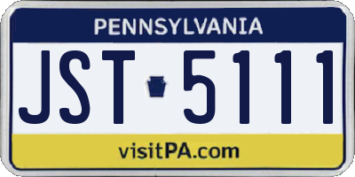 PA license plate JST5111