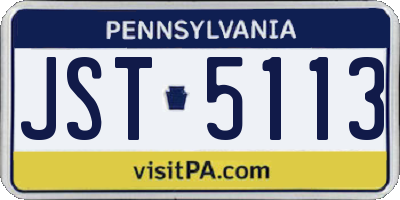 PA license plate JST5113