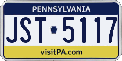 PA license plate JST5117